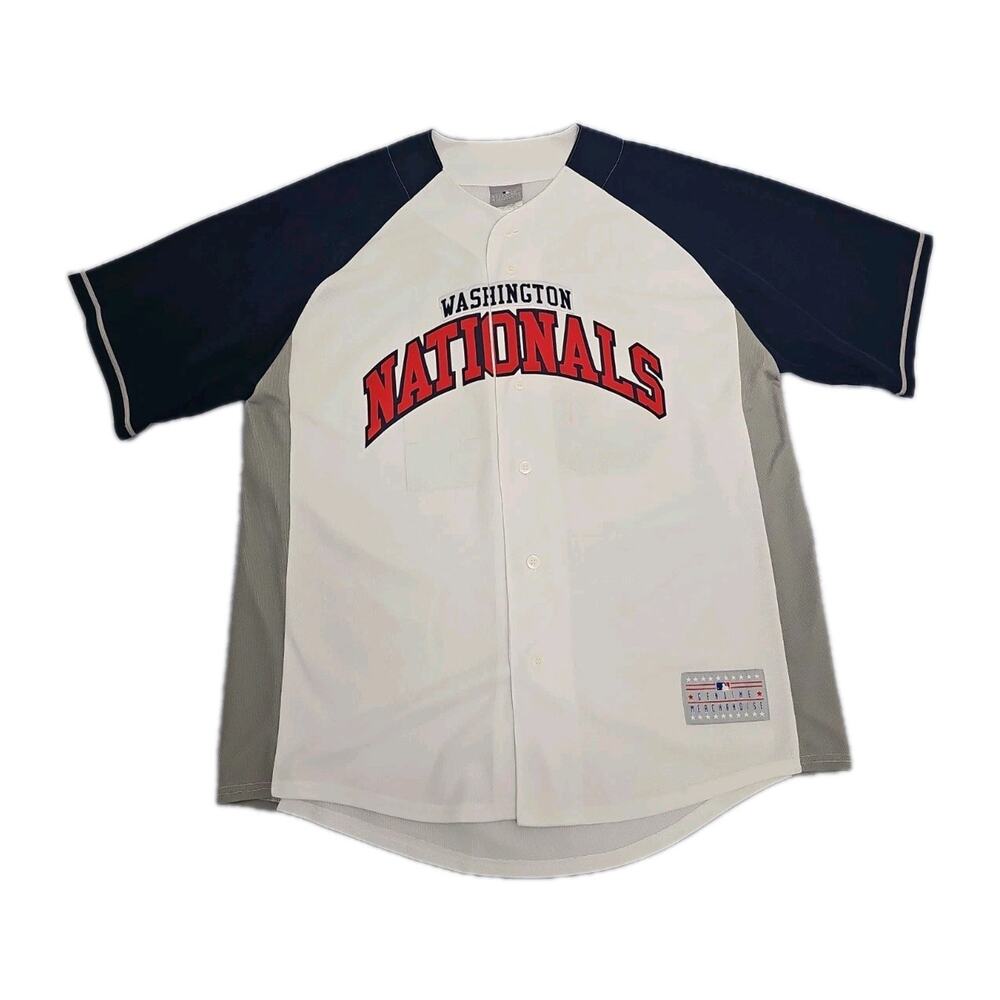 WASHINGTON NATIONALS Bryce Harper WHITE BUTTON-DOWN JERSEY XL Mesh Original